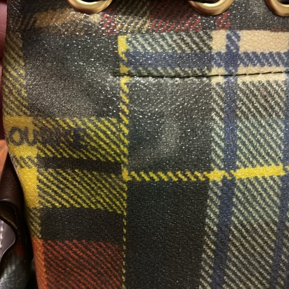 Vintage Dooney & Bourke Madras Ladybug Picnic Patchwork Plaid Handbag - Picture 8 of 15